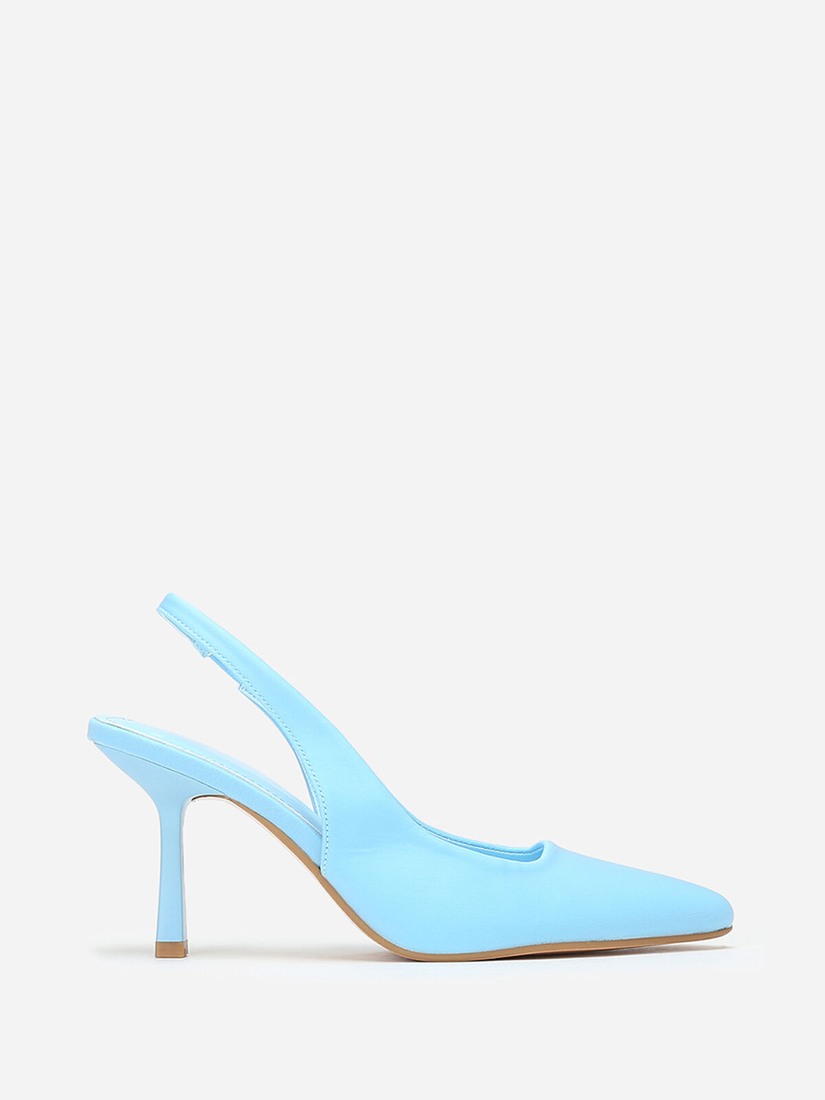 Escarpins ouverts pointus à talon fin- Bleu