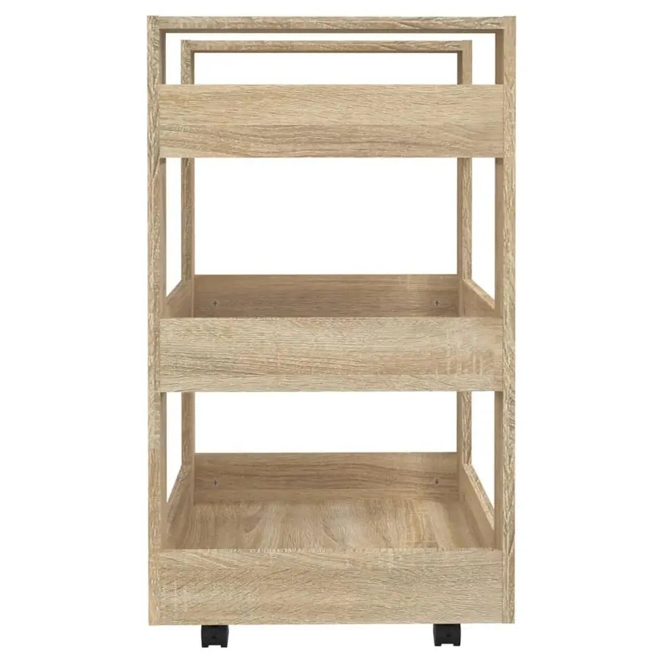 vidaXL - Keukentrolley - Bruin - Bewerkt hout