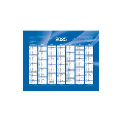 Quo Vadis - Calendrier bancaire 7 mois par face - 21 x 27 cm - bleu