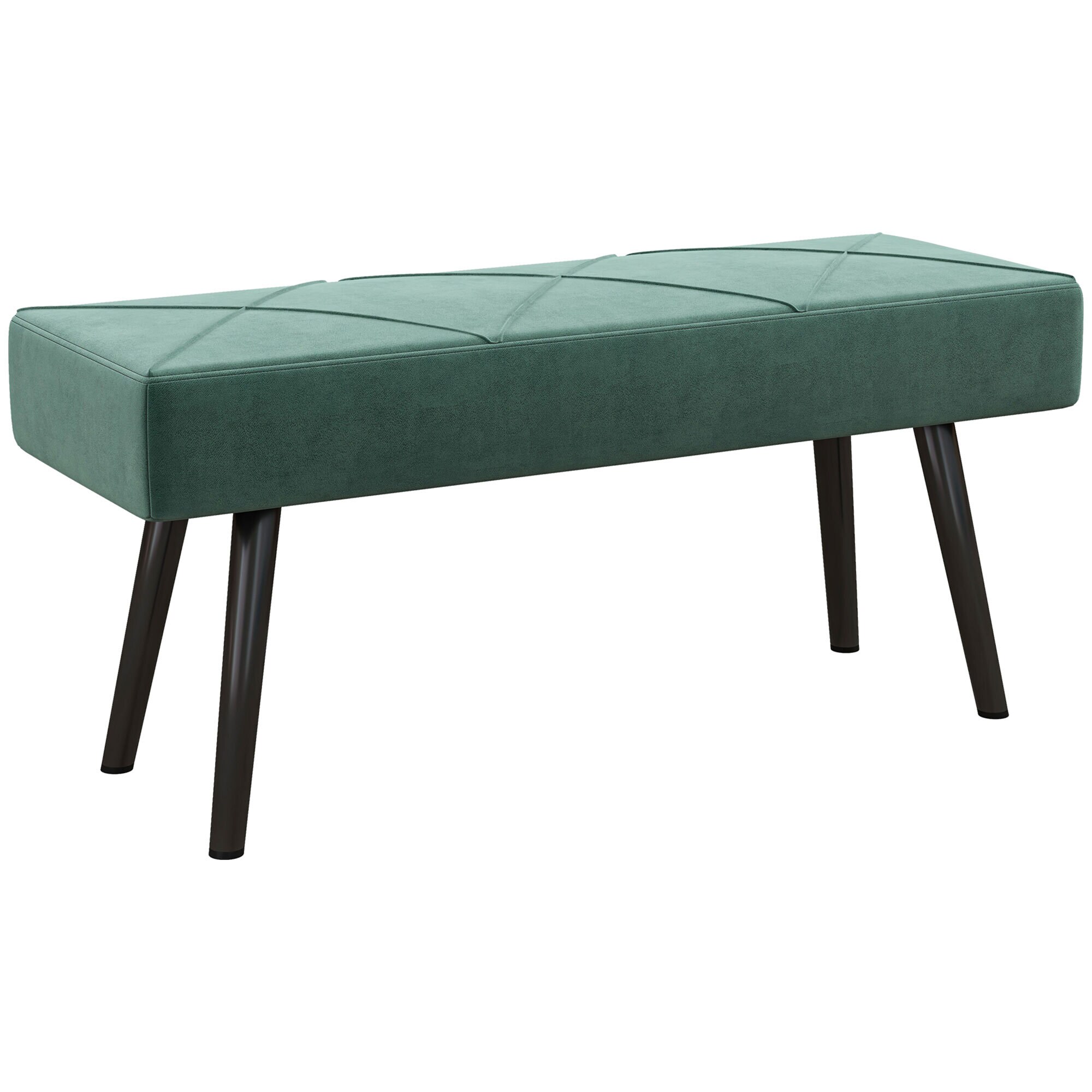 HOMCOM Sitzbank mit Fußpolster grün 100L x 36B x 45H cm