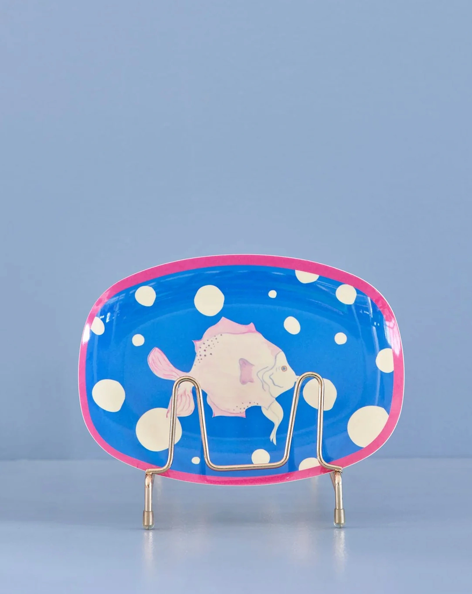 Melamin-Servierteller FISH PRINT small in blue