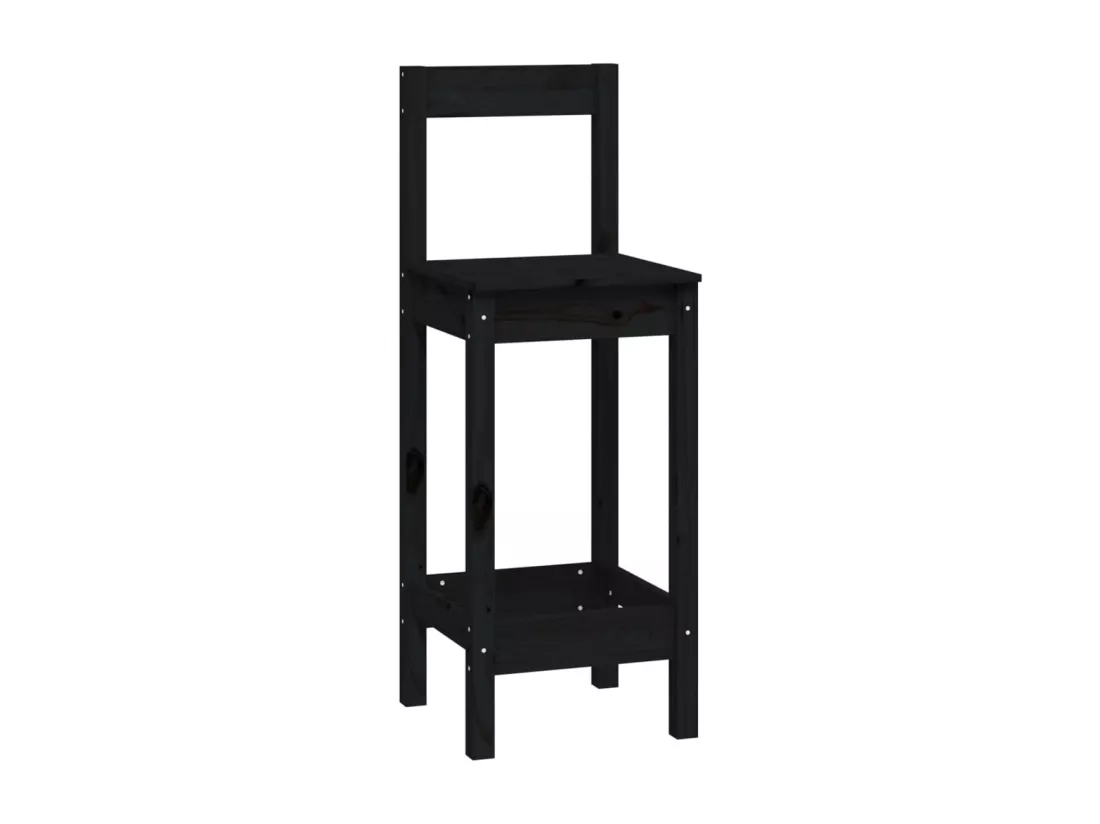 Ensemble de bar 5 pcs Noir Bois de pin massif