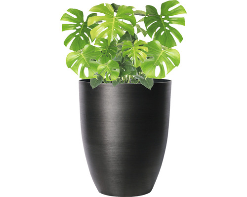 Lafiora kunststof plantenpot Ø 35 x H 42,5 cm zwart