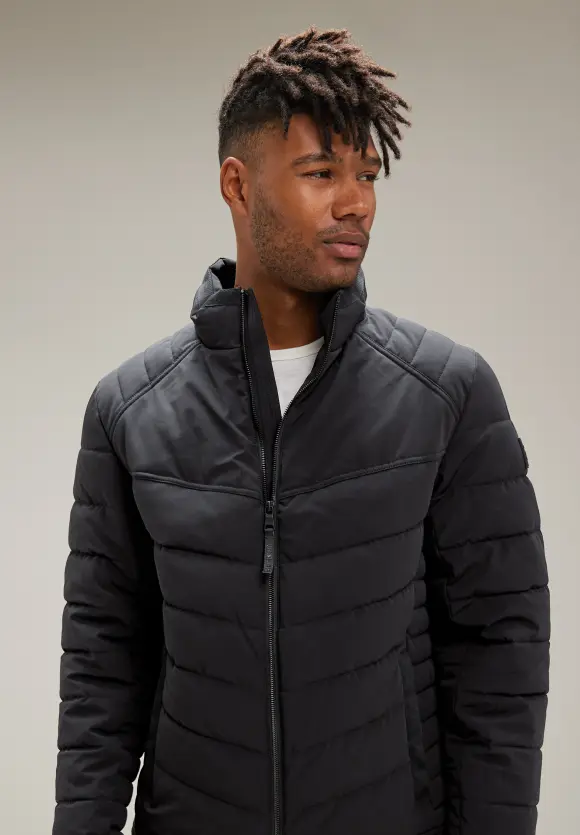 Steppjacke im Bikerlook - Black