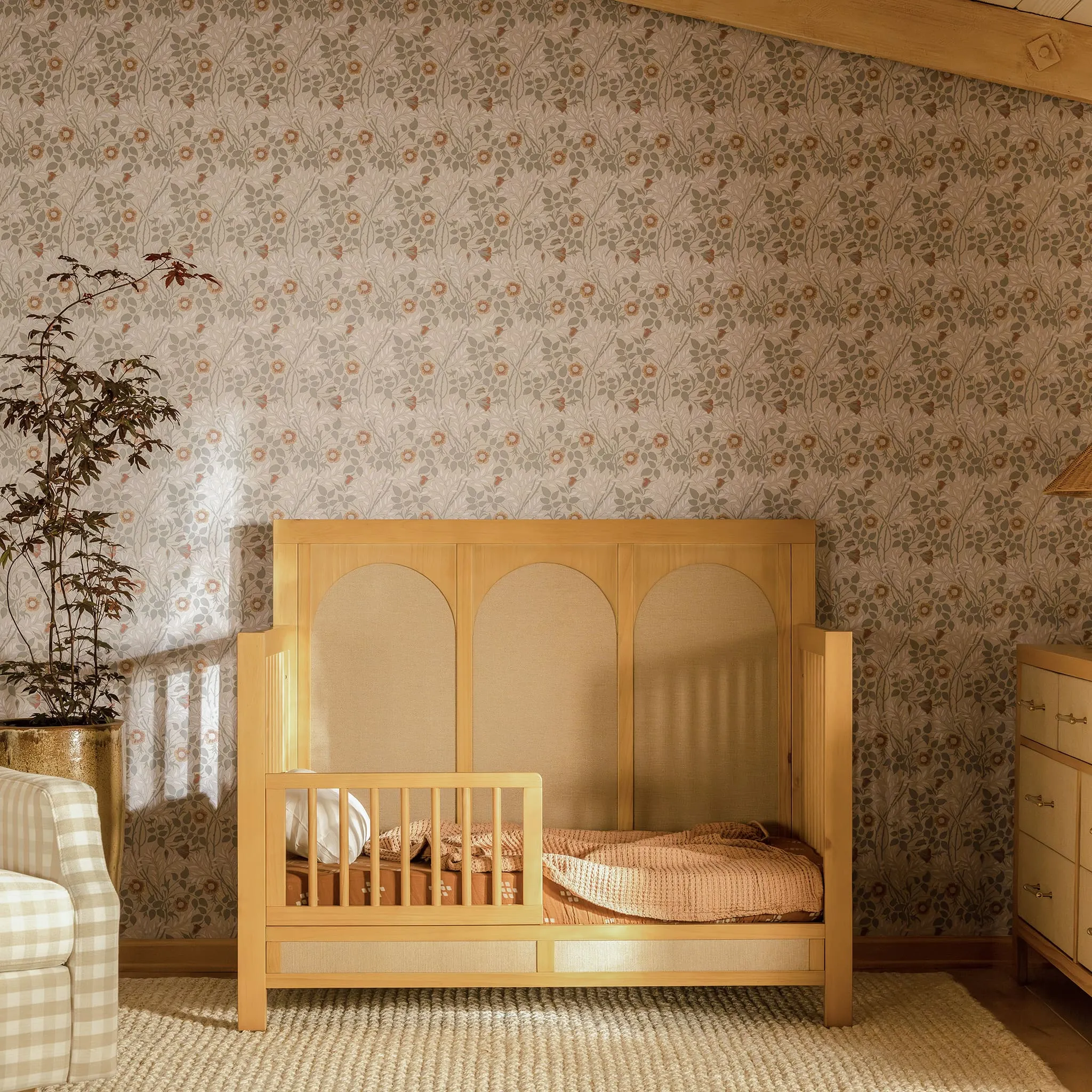 DaVinci Couchette Convertible 4-en-1 Eloise - Miel et Tissu Eco-Weave
