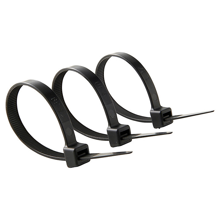 100 colliers de serrage en nylon Diall 9 x 200 mm noir