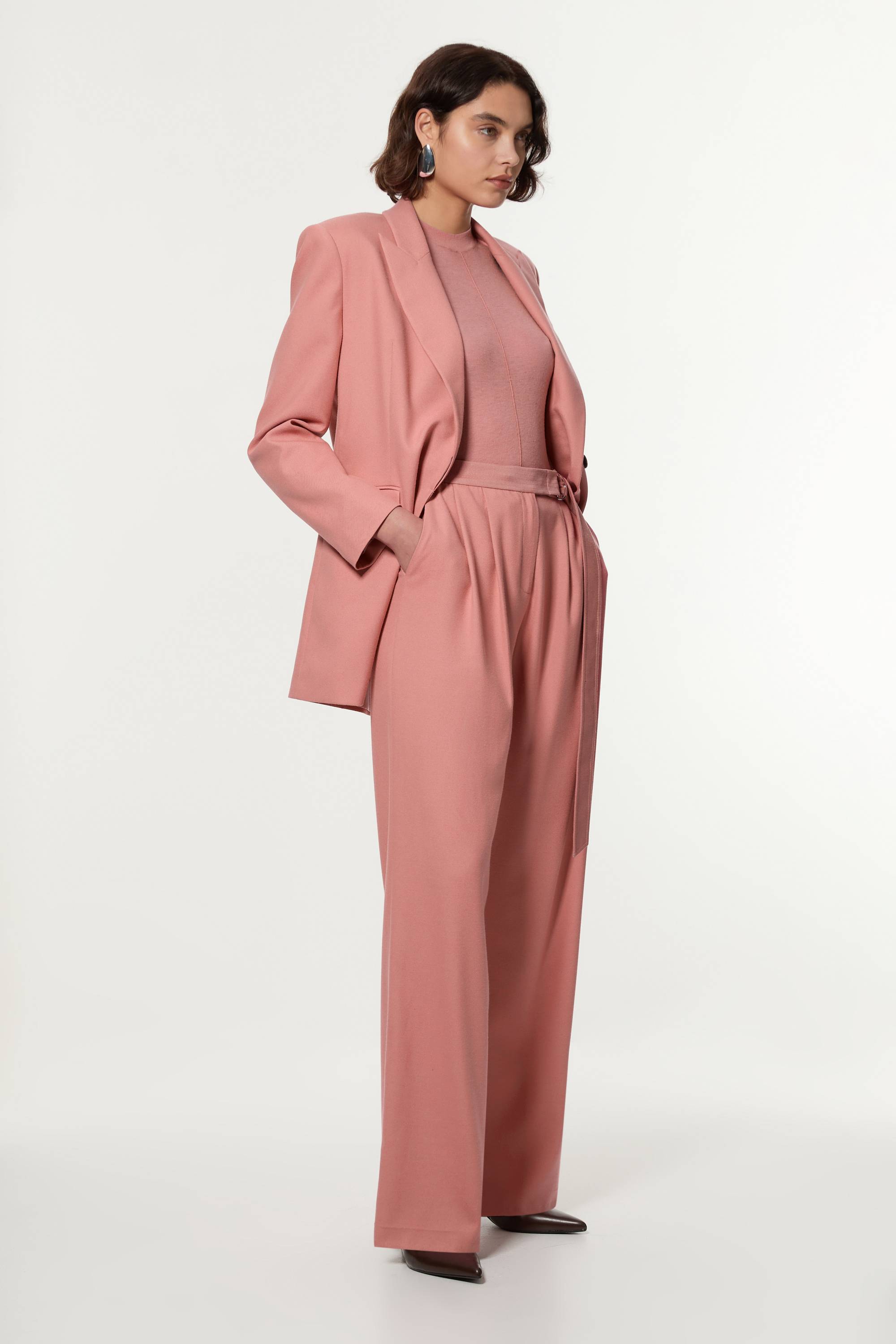 KarenMillen Pantalon ample à jambes larges, à la coupe décontractée
