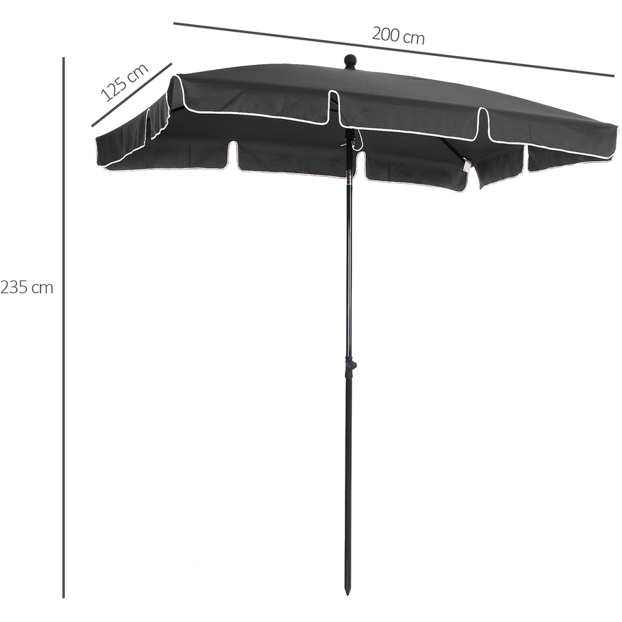 Outsunny Gartenschirm knickbar grau