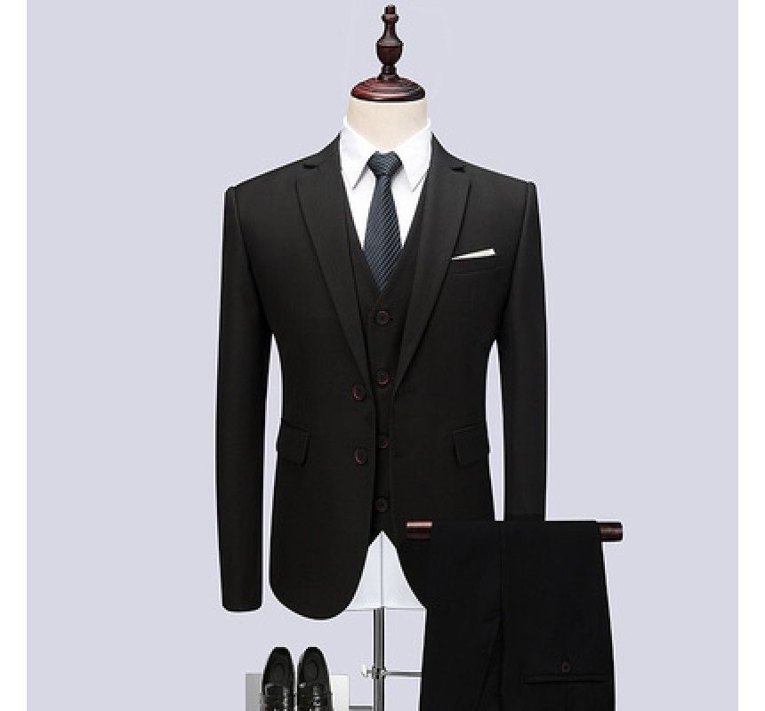 Sheck - Set: Enkelrijs blazer + vest + pantalon