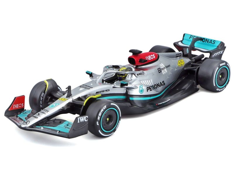BBurago Mercedes-AMG F1 W13 Hamilton 2022 1:43 Sammlermodell im Massstab 1:43