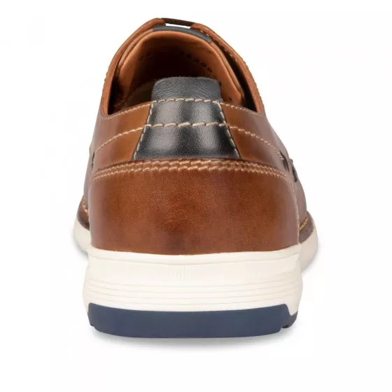 Derbies COGNAC DENIM SIDE CUIR