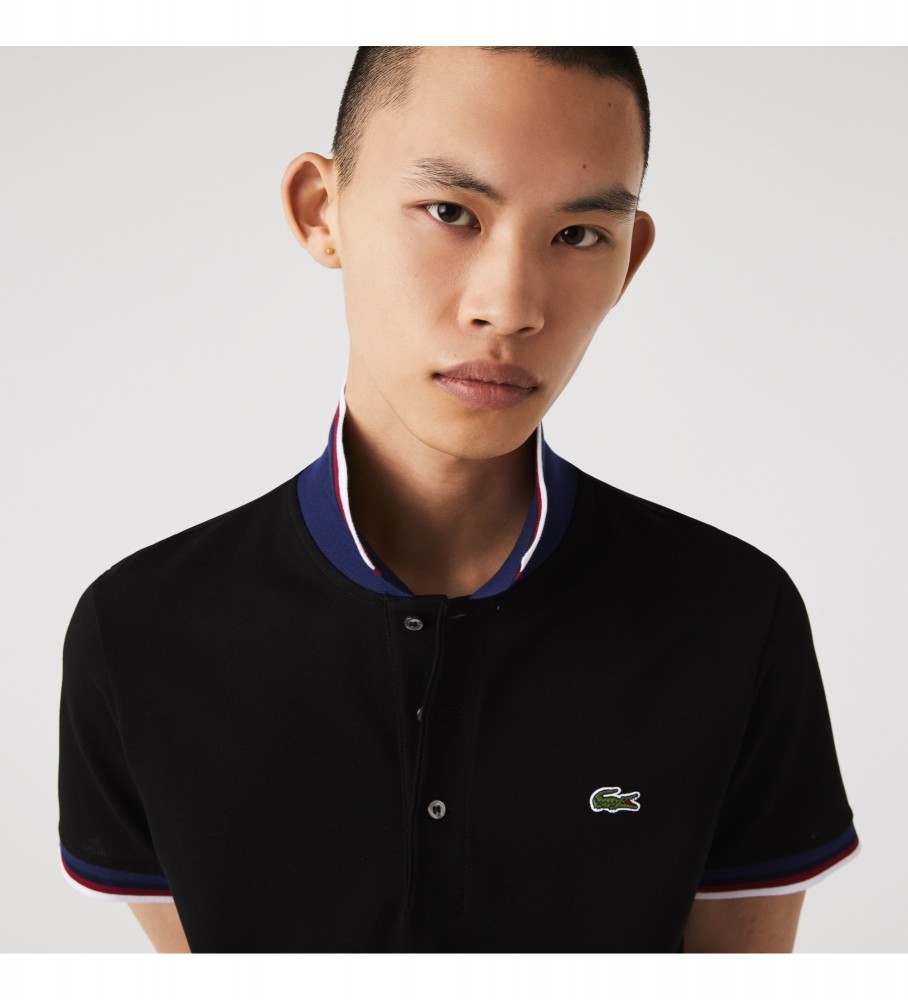 Polo Lacoste Regular Fit Stretch Piqué Preta