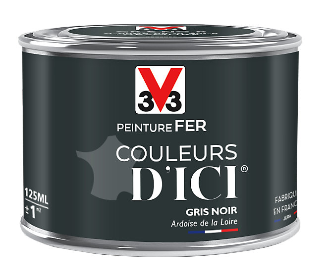 Peinture extérieure fer Couleurs d'ici gris noir Velours V33 0,125L