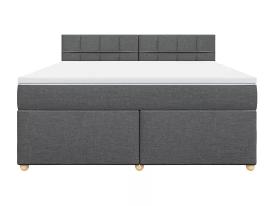 Sommier à lattes de lit avec matelas Gris foncé 180x200cm Tissu