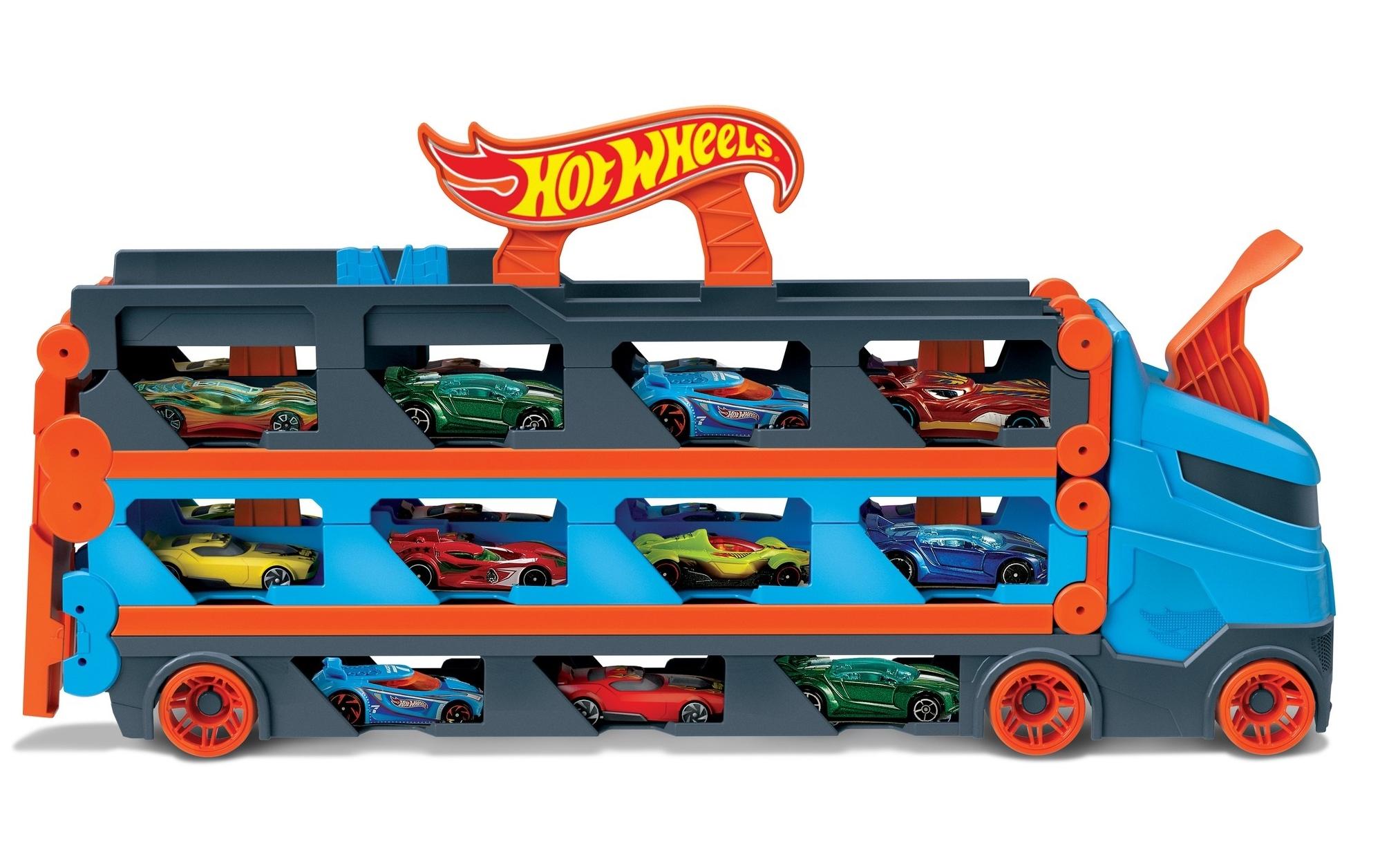 City 2-in-1 Rennbahn-TransporterLKW mit Rennbahn und Autos