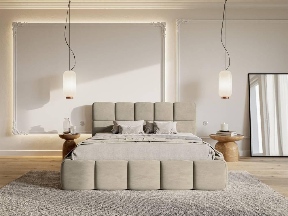 NADUVI Collection Bedframe Chloe velvet 140 x 200