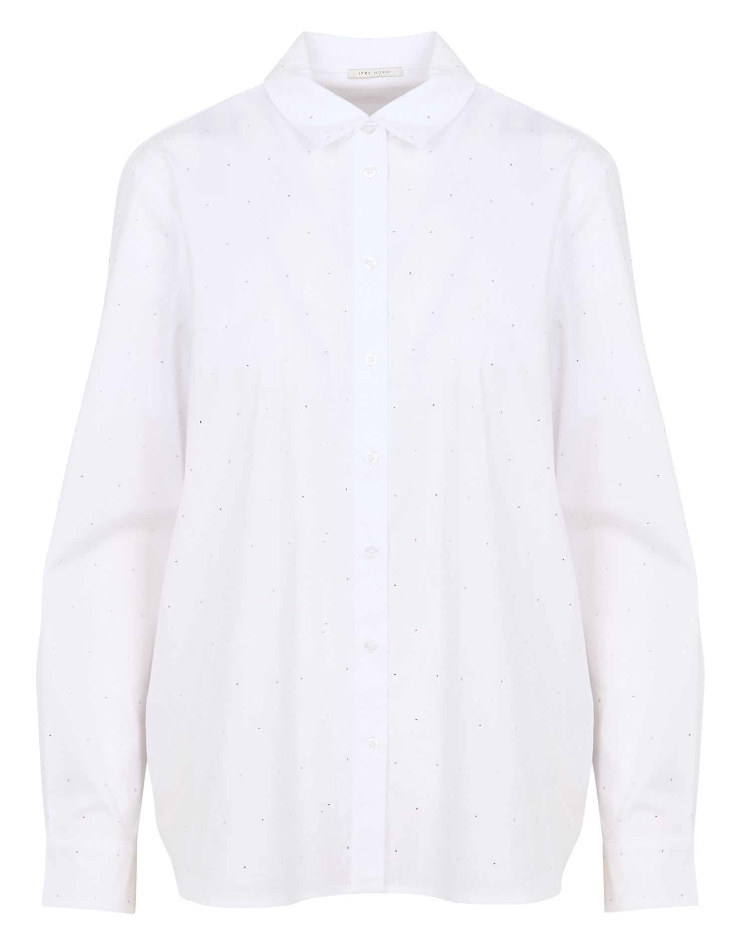 Chemise à strass en coton mélangé | Blanc