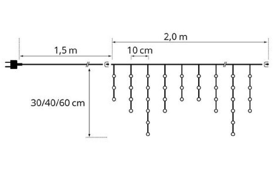 LED-Lichtervorhang Ice Light 80 WeissIn- und Outdoor LED-Dekoration
