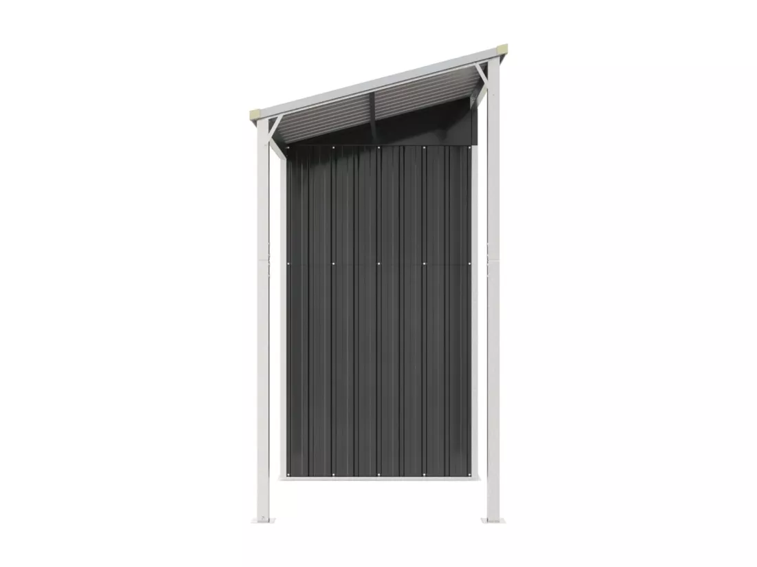 Abri de jardin avec toit prolongé anthracite 277x110,5x181