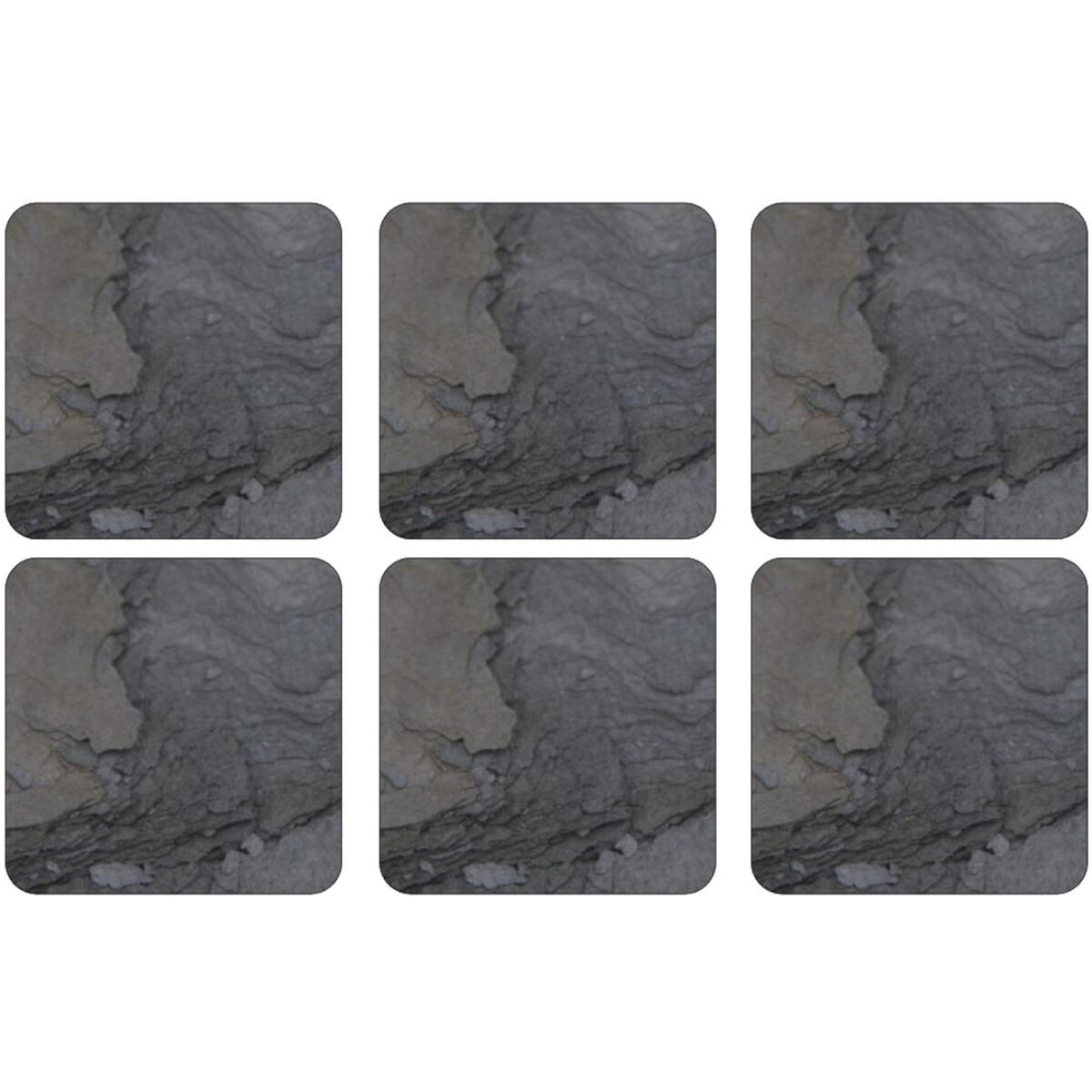 Midnight Slate Glassunderlag 6-pack