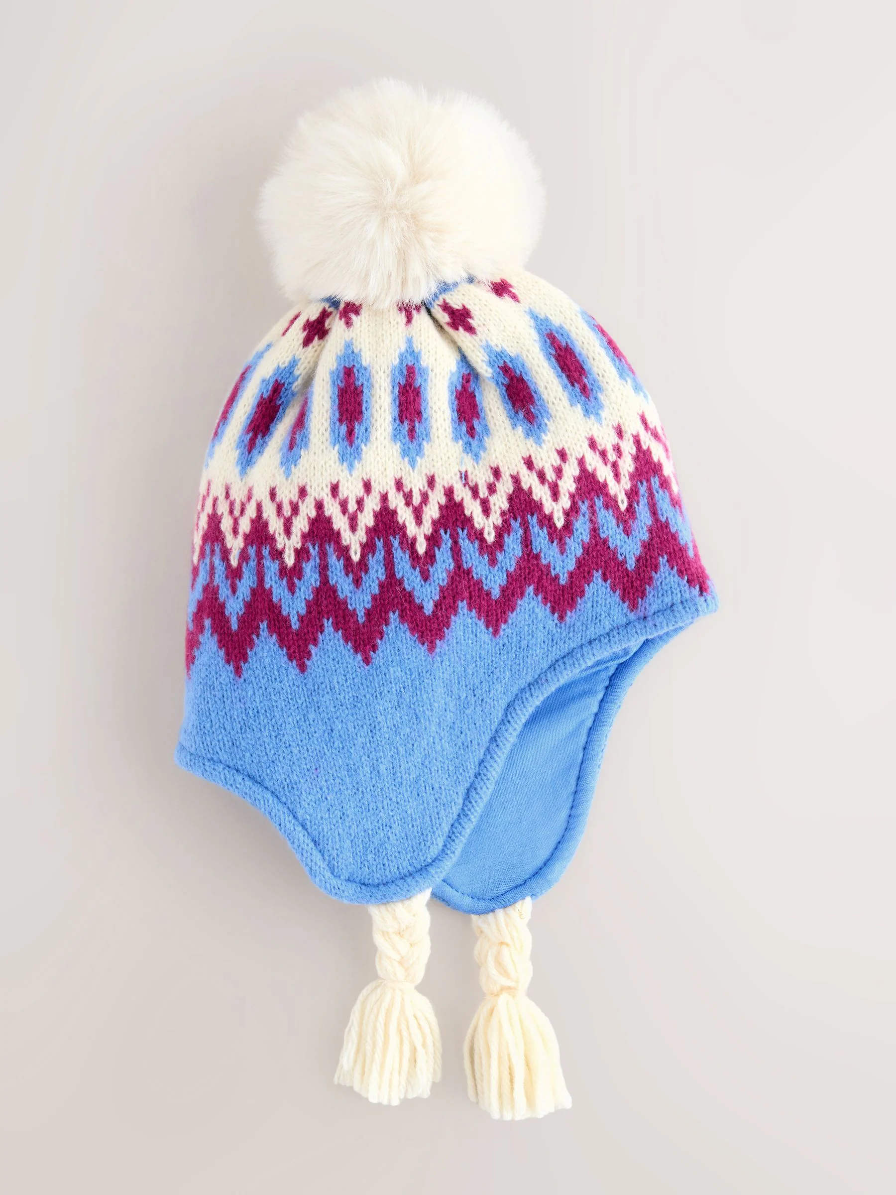Blauw met fairislemotief - Pilotenmuts (3mnd -13jr)