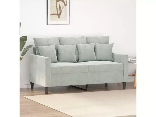 Canapé à 2 places Gris clair 120 cm Velours