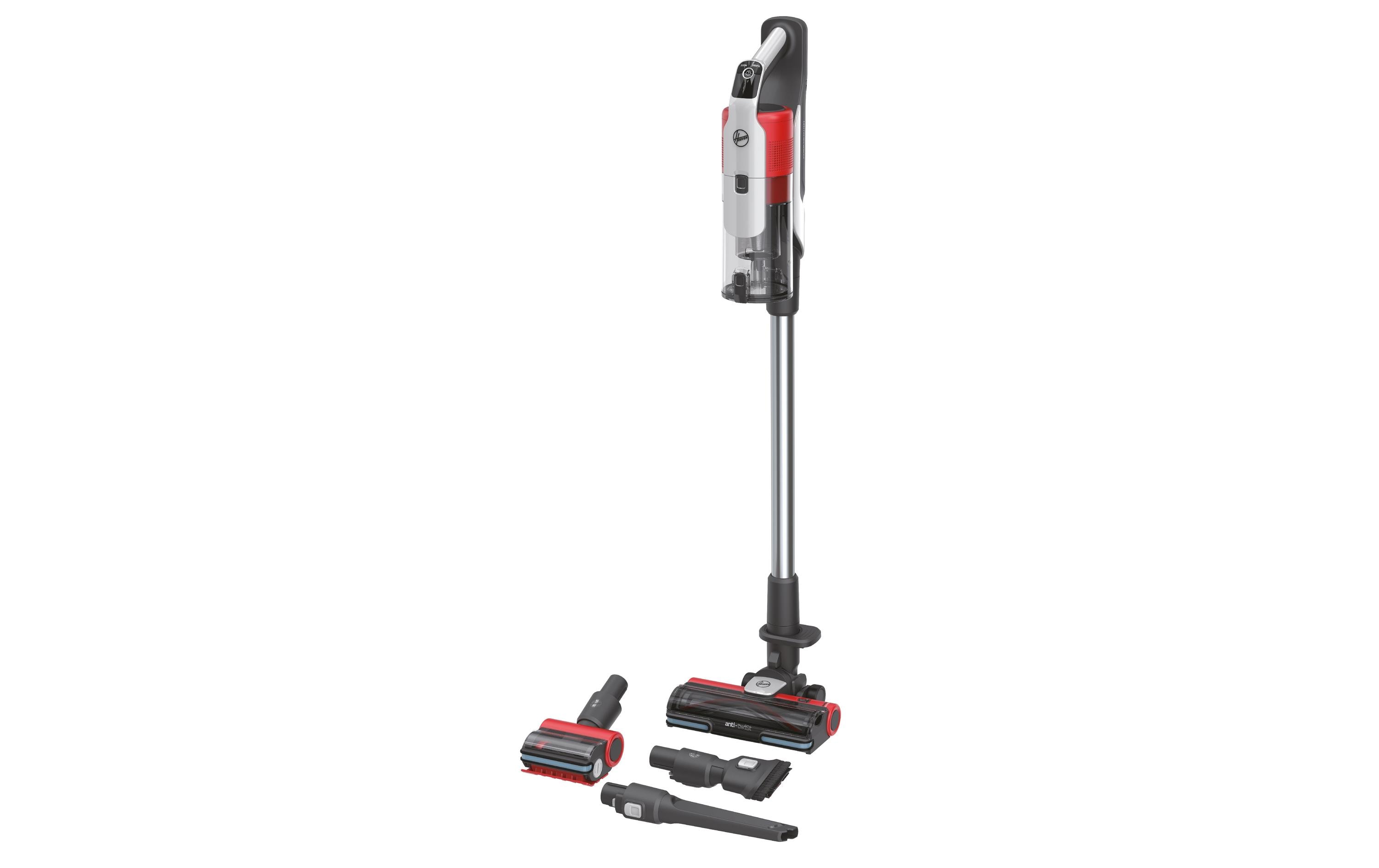 Akku-Hand- und Stielsauger HF9 Grau/Rot<br>Kabelloser Staubsauger mit «Anti-Twist»-Technologie