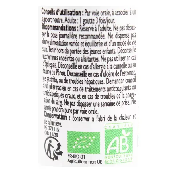 Le Comptoir Aroma Huile Essentielle de Cannelle de Ceylan Bio 5ml
