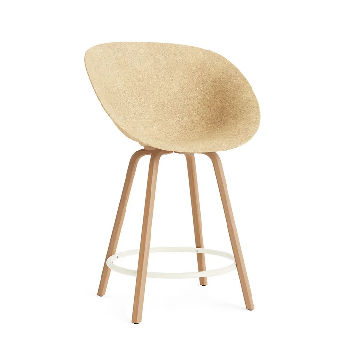 Normann Copenhagen - Mat Barstuhl mit Armlehnen 65 cm, hemp /cream