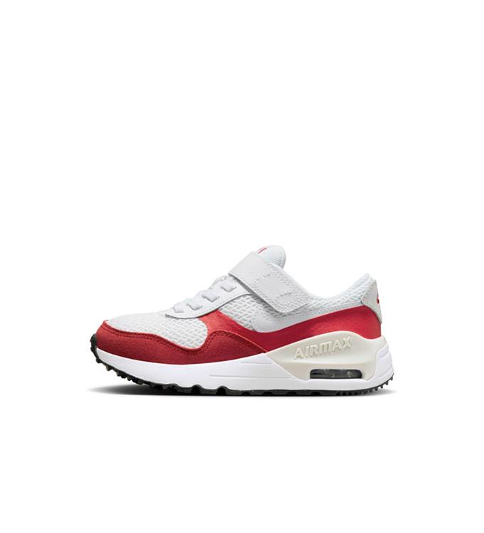 NIKE AIR MAX SYSTM LITTLE KIDS SH WHITE-WHITE-UNIVERSITY-RED-PHO