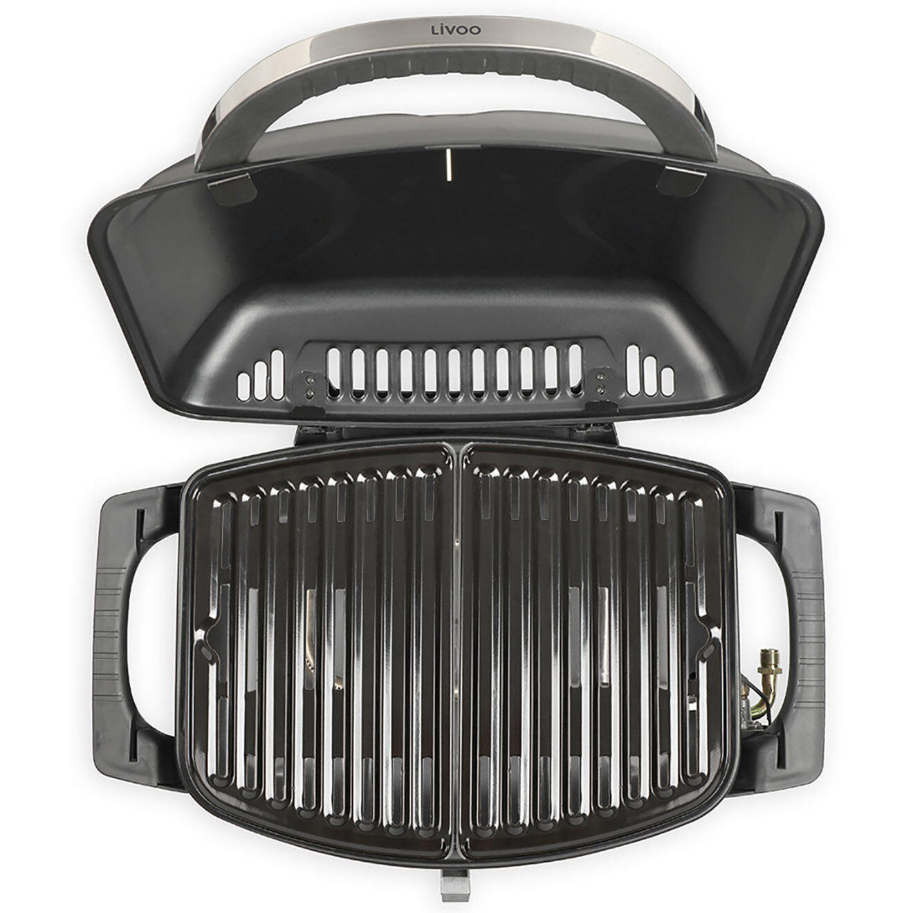 Livoo Barbecue à gaz portable noir - 71x49x34.5 cm