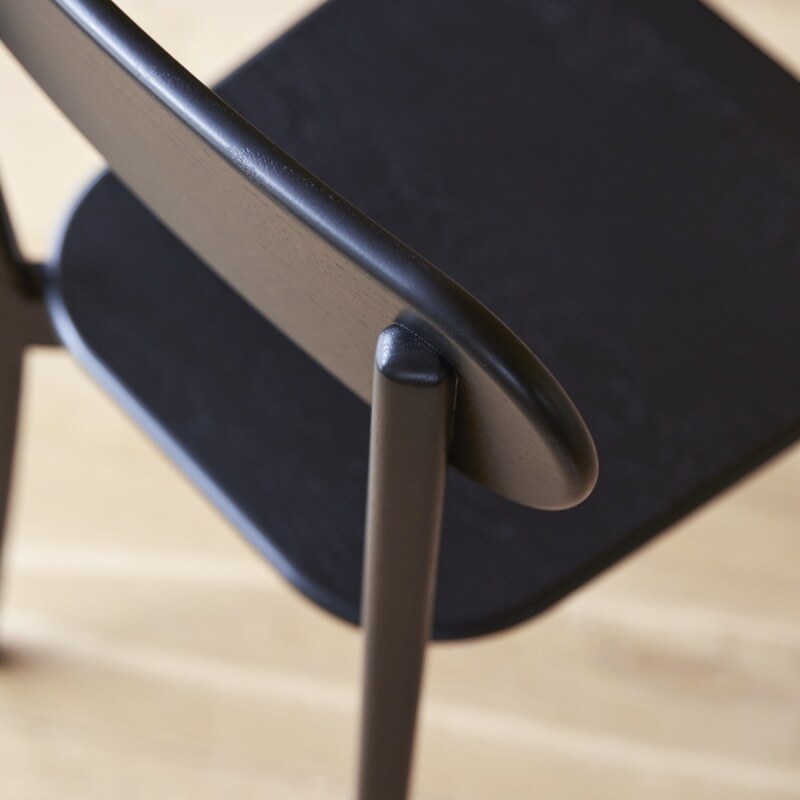 Chaise Abel en chêne massif noir - Lot de 2