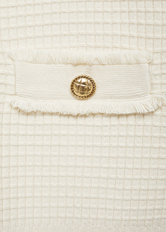 MANGO Button knit cardigan Light beige