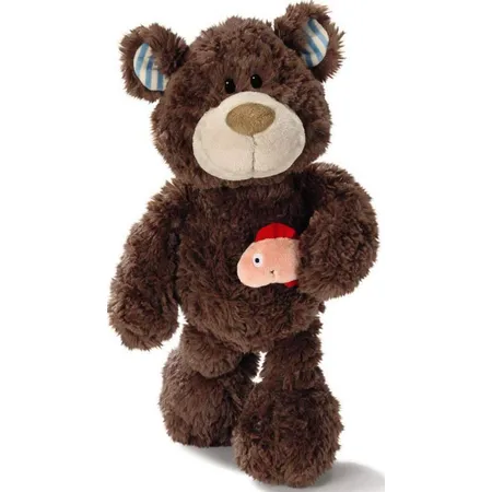 NICI Classic Bear 38150 Classic Bear Schlenker mit Lachs mit Magnet, braun, ca. 35 cm