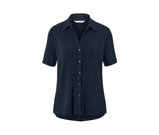 Blusenshirt mit Knopfleiste, dunkelblau