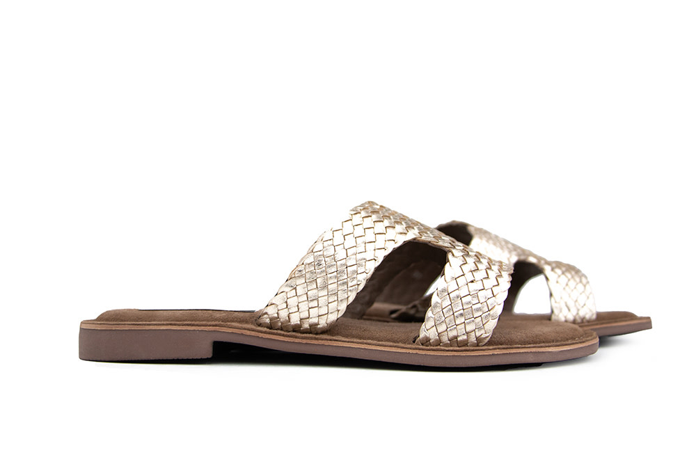 Lazamani Slipper Goud Vlecht
