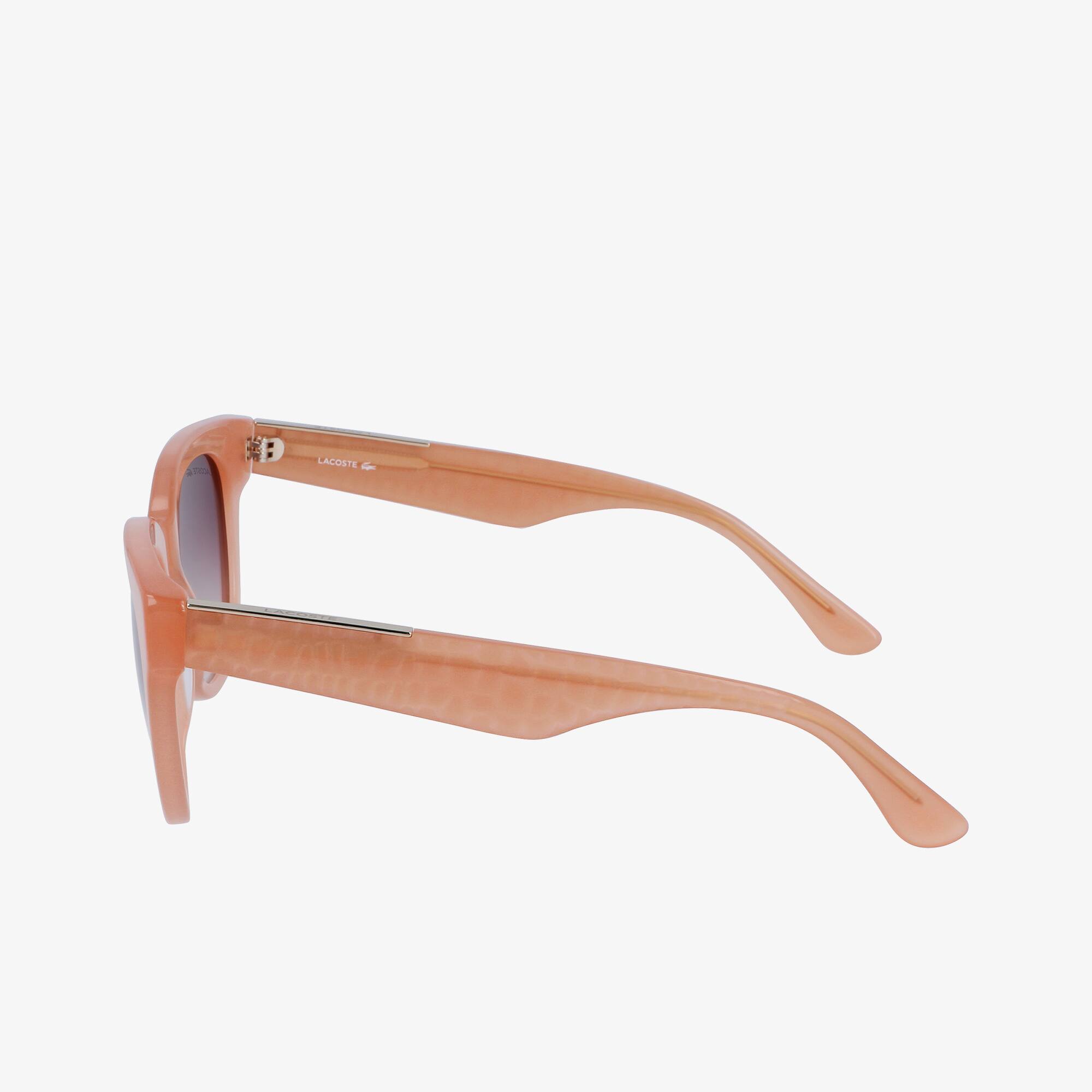Lunettes de soleil Femme ovales Croco Skin en acétate Lunettes de soleil - Rose - Lacoste - Femme