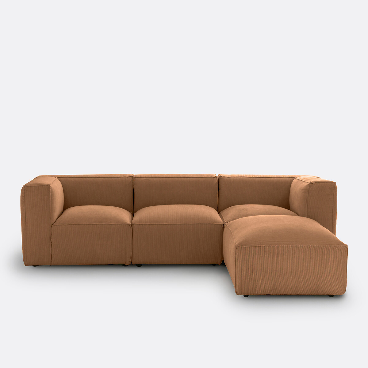 LA REDOUTE INTERIEURS<br>Canto modular de veludo canelado, Sete