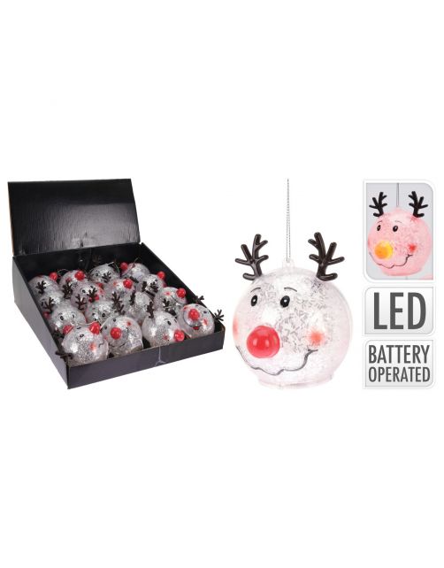 Homestyle Kerstbal Rendier Led - Kerstversiering - Ø80 mm