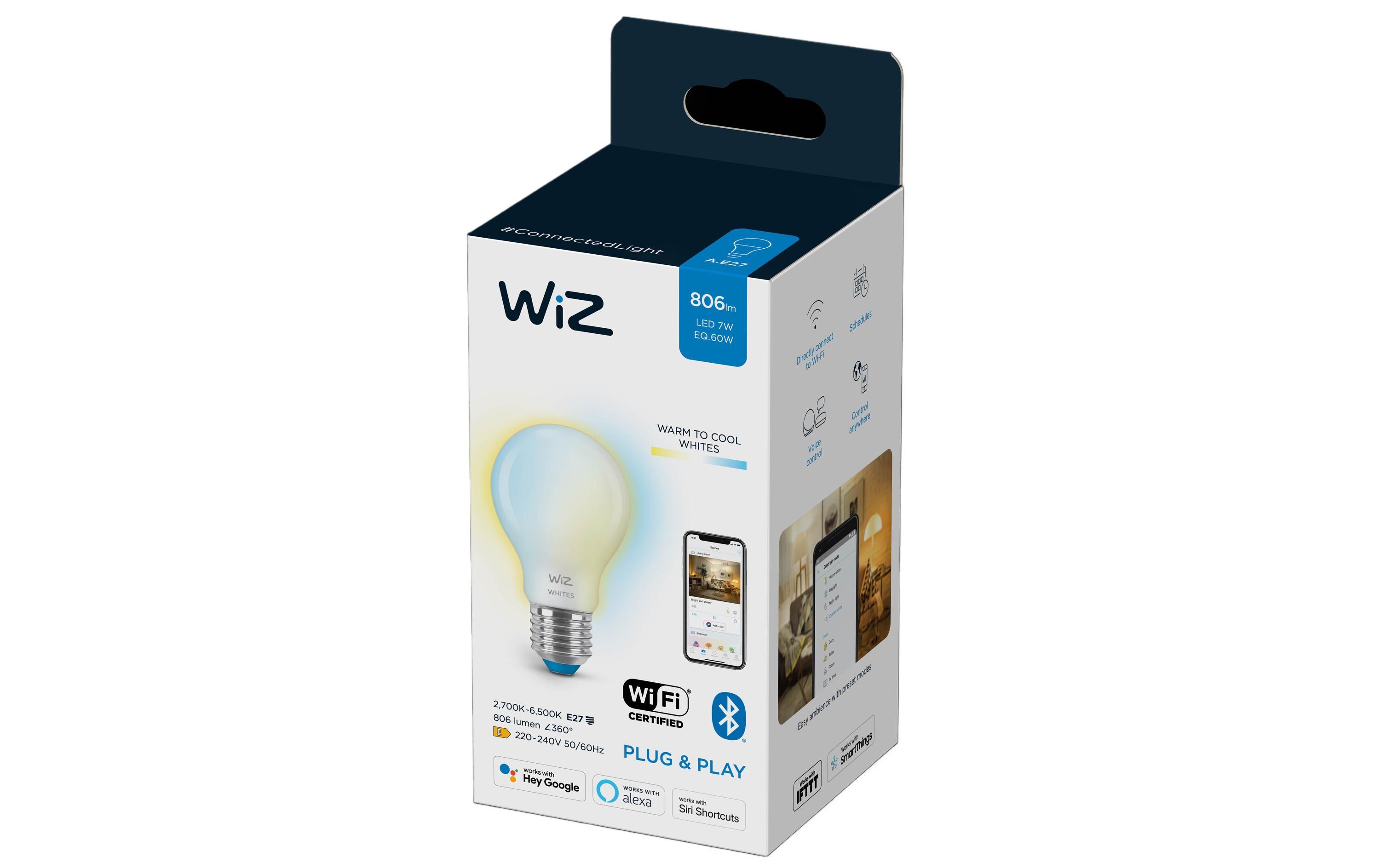 Leuchtmittel 7W (60W) E27 A60 Tunable White EinzelpackSmartes Leuchtmittel, steuerbar über Bluetooth, Matter, WLAN