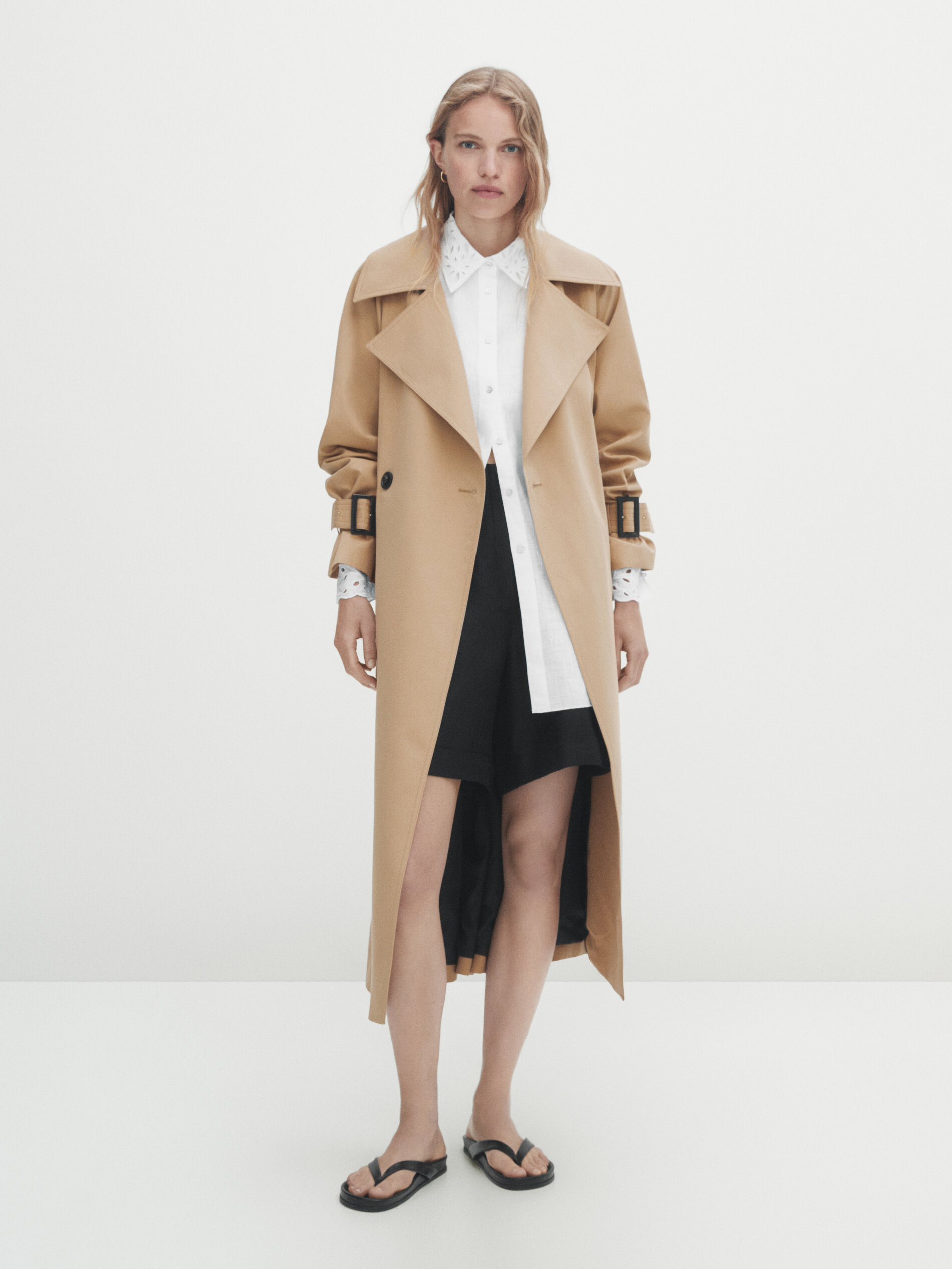 Cinto de gabardine fluida - BEGE