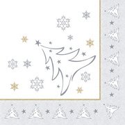 Serviette à motif de Noël 'X-Mas Elegance', argent