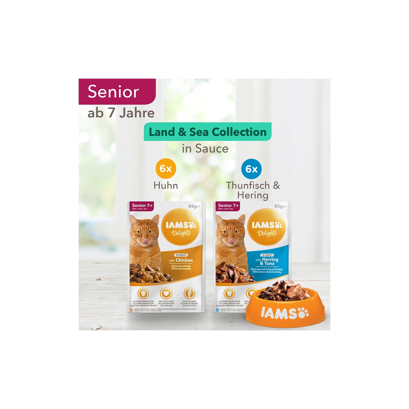IAMS Delights Senior Land & Sea Collection 12x85g