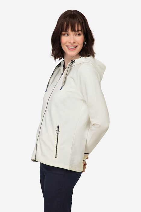 Sweatjacke, Kapuze, Zipper mit Statement Band