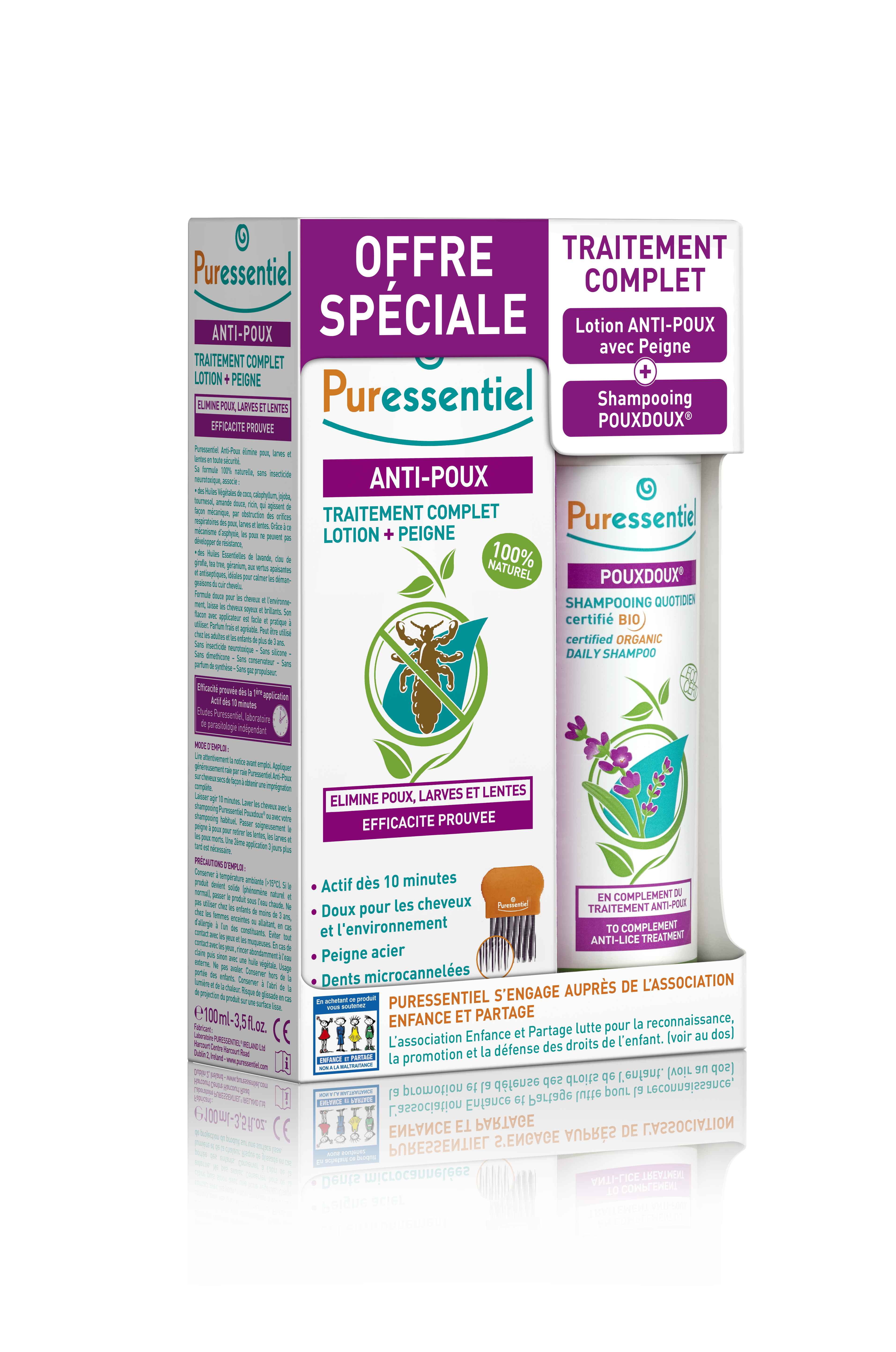 Puressentiel Box Anti-Läuse Lotion mit Kamm   Läuse Shampoo Pouxdoux Bio 1 Stk