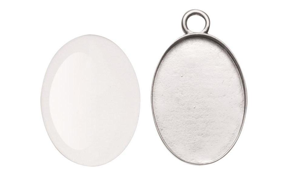 Anhänger Cabochon Oval, 27 x 19 mmCabochon - Schmuck zum Selbstgestalten
