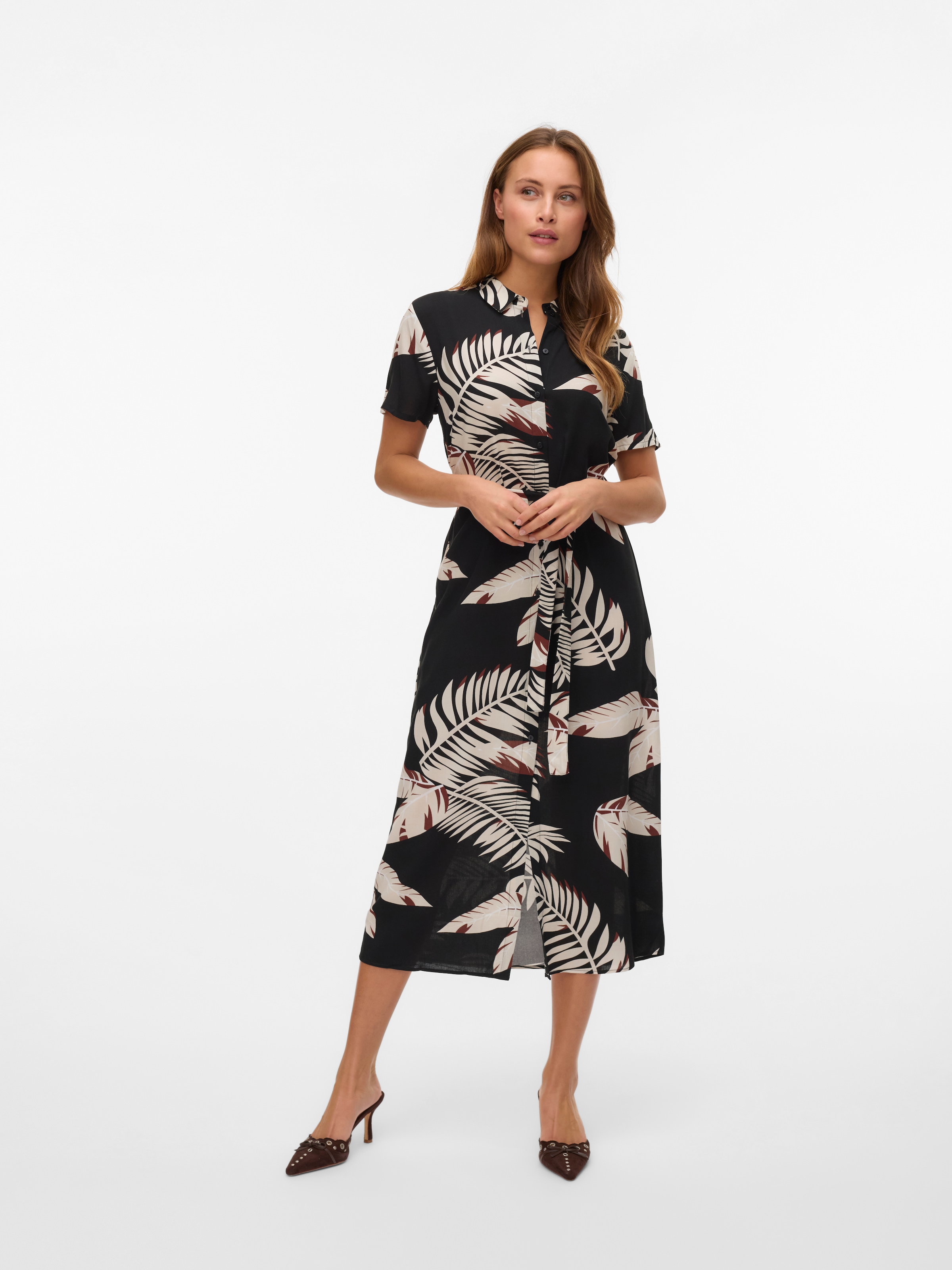 Vero Moda Hemdblusenkleid »VMEASY JOY S/S LONG SHIRT DRESS WVN GA« Sommerkleid,