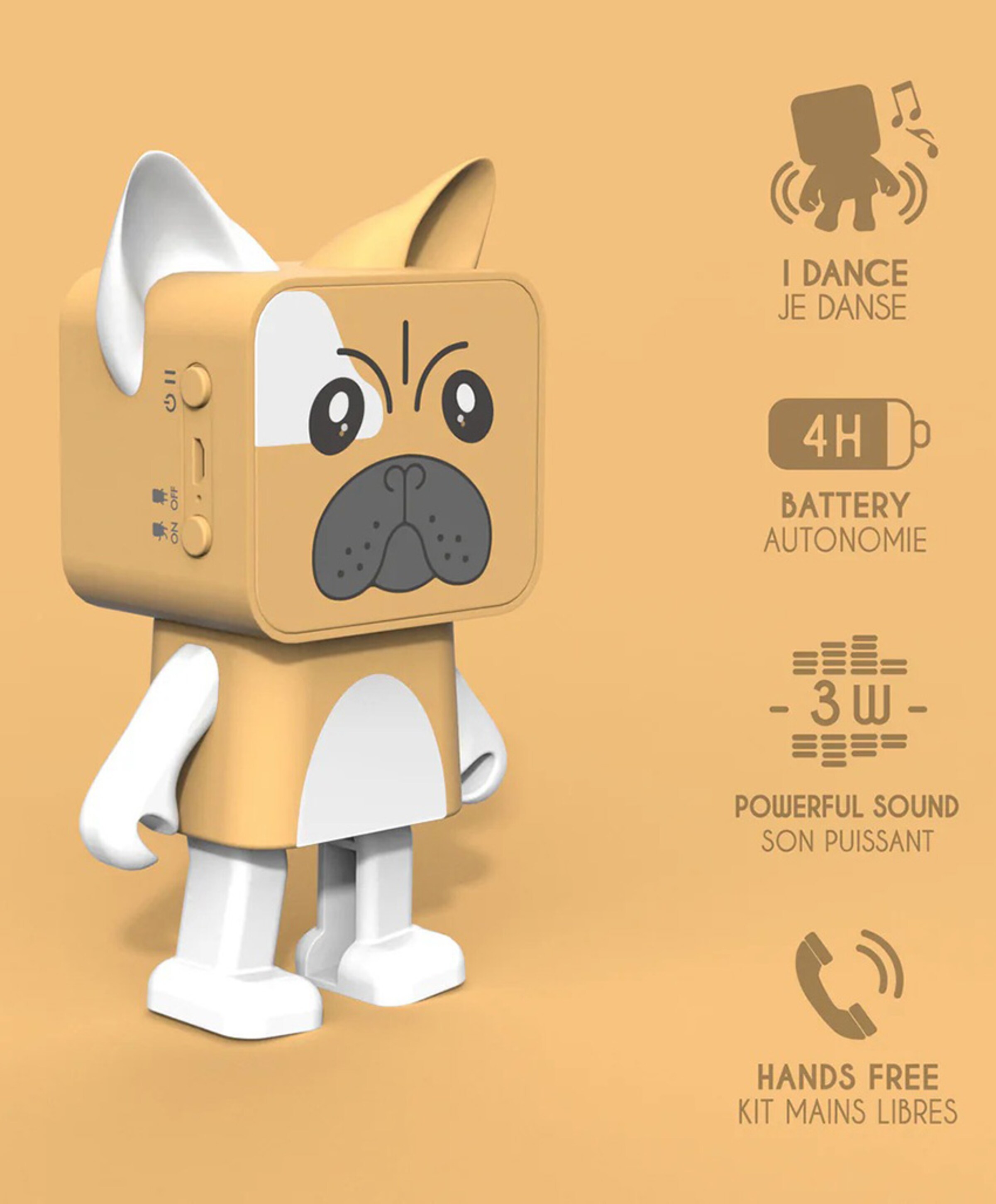 Mobility on Board Dancing Bulldog - bluetooth speaker