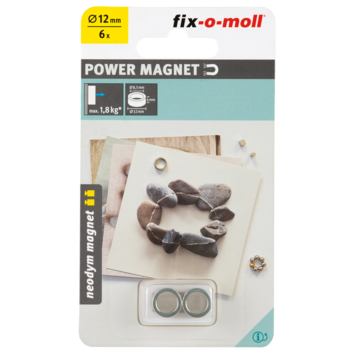 Magneet ring Neodymium zilver 8,5/12x4mm 6 stuks