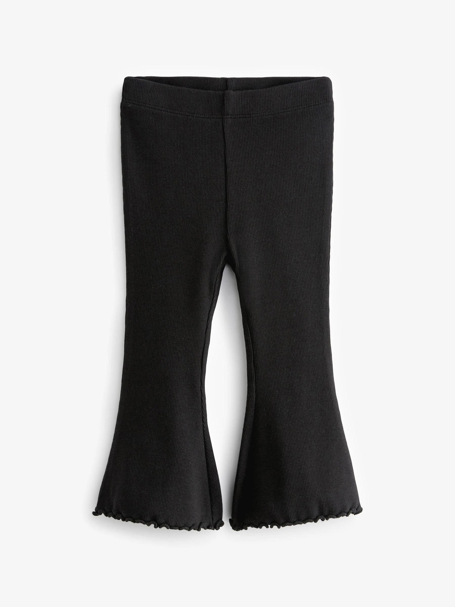 Zwart - Geribbelde flare legging (3 mnd-7 jr)